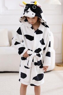 Foto 3 | Foto 3 | Albornoz Deley Unisex De Franela De Vaca Para Niños Pequeños - Venta Internacional.