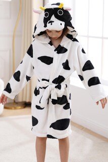 Foto 5 | Foto 5 | Albornoz Deley Unisex De Franela De Vaca Para Niños Pequeños - Venta Internacional.
