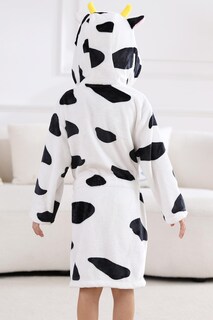 Foto 7 | Foto 7 | Albornoz Deley Unisex De Franela De Vaca Para Niños Pequeños - Venta Internacional.