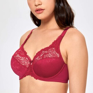 Foto 2 | Foto 2 | Sujetador Delimira Para Mujer Talla Grande Cobertura Total Rojo Oscuro 38dd - Venta Internacional.