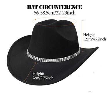 Foto 6 | Foto 6 | Sombrero Vaquero Fgss De Ala Ancha De Fieltro Para Hombre Y Mujer - Venta Internacional.