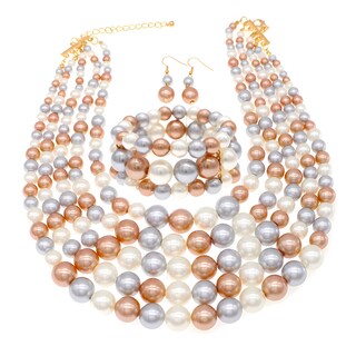 Foto 1 | Foto 1 | Set De Collares Melime Faux Big Pearl De 5 Capas Para Mujer - Venta Internacional.
