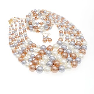 Foto 2 | Foto 2 | Set De Collares Melime Faux Big Pearl De 5 Capas Para Mujer - Venta Internacional.
