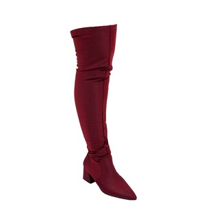 Foto 2 | Foto 2 | Bota Larga Arriba De La Rodilla De Licra Puntal Con Tacón Bajito Danna