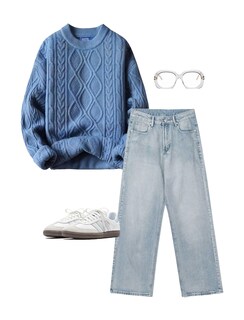 Foto 5 | Foto 5 | Jersey Aelfric Eden Oversized 90s Vintage Para Mujer Azul - Venta Internacional.