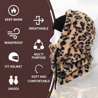 Foto 3 | Foto 3 | Pasamontañas De Esquí Shy Velvet Para Mujer Y Hombre Diseño De Leopardo - Venta Internacional.