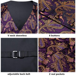 Foto 6 | Foto 6 | Conjunto De Chaleco Y Chaleco Dubulle Para Hombre Traje De Cachemir Con Estampado Floral Naranja - Venta Internacional.