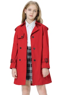 Foto 1 | Foto 1 | Gabardina Betusline De Doble Botonadura Roja Para Mujer - Venta Internacional.