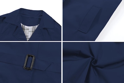 Foto 7 | Foto 7 | Gabardina Betusline Para Mujer Doble Botonadura 2xl Azul Marino - Venta Internacional.