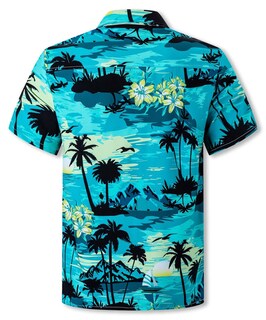 Foto 3 | Foto 3 | Camisa Cromoncent Hawaiian Para Hombre De Manga Corta Color Verde Azulado Talla S - Venta Internacional.