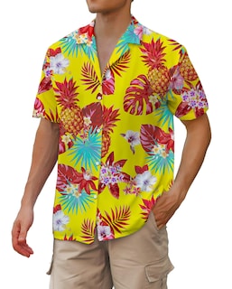Foto 1 | Foto 1 | Camisa Hawaiana Cromoncent Para Hombre De Manga Corta Con Forma De Piña - Venta Internacional.