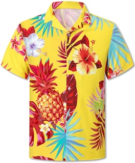 Foto 2 | Foto 2 | Camisa Hawaiana Cromoncent Para Hombre De Manga Corta Con Forma De Piña - Venta Internacional.