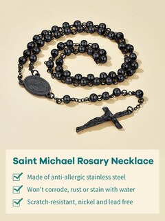 Foto 7 | Foto 7 | Collar Con Forma De Rosario Supcare Con Símbolos Cristianos Católicos Para Hombre - Venta Internacional.