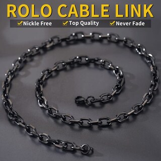 Foto 3 | Foto 3 | Collar Chainshouse Acero Inoxidable Negro 7 Mm 56 Cm - Venta Internacional.