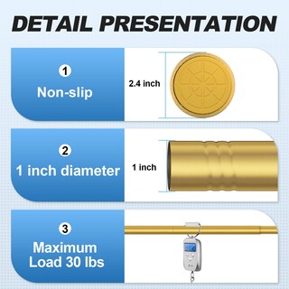 Foto 3 | Foto 3 | Barra De Cortina De Ducha Corklatta Gold 80-200 Cm De Acero Inoxidable - Venta Internacional.
