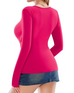 Foto 2 | Foto 2 | Top Tipo Túnica Mangopop Para Mujer Cruzado Fruncido Cuello En V Profundo Rosa - Venta Internacional.