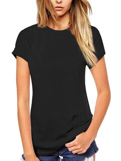 Foto 1 | Foto 1 | Camiseta Beluring Para Mujer  Cuello Redondo  Manga Corta  Verano  Negra - Venta Internacional.