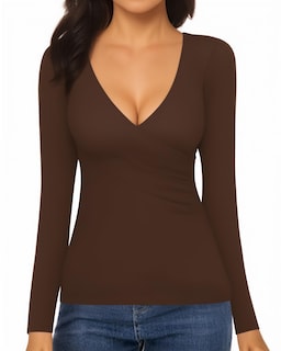 Foto 3 | Foto 3 | Blusa Tipo Túnica Mangopop Para Mujer Con Cuello En V Profundo Y Fruncido - Venta Internacional.