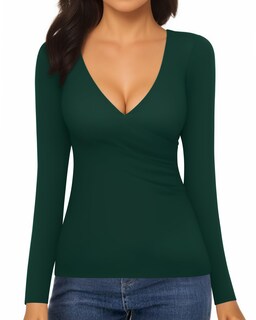 Foto 3 | Foto 3 | Blusa Tipo Túnica Mangopop Para Mujer Con Cuello En V Profundo Y Fruncido - Venta Internacional.