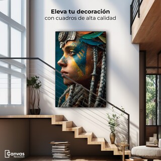 Foto 3 | Foto 3 | Cuadro Decorativo Mujer Africana Canvas Aura Errante 60x90