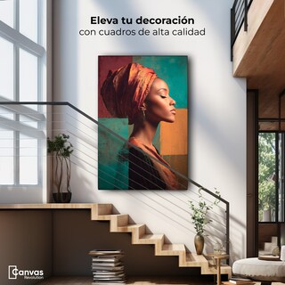 Foto 3 | Foto 3 | Cuadro Decorativo Mujer Africana Canvas Voz 60x90