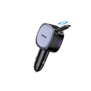 Foto 1 | Foto 1 | Cargador Para Auto Ugreen Negro Retráctil Usb C 3 En 1 Con Cable Tipo C 60w Carga Rápida Compatible