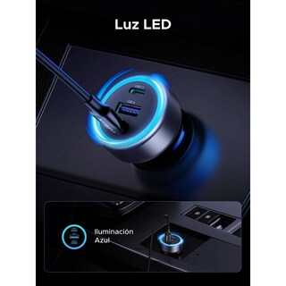 Foto 2 | Foto 2 | Cargador Auto Usb C Ugreen Plata Con 30w De Carga Rápida Y 3 Puertos