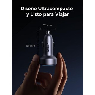 Foto 4 | Foto 4 | Cargador Auto Usb C Ugreen Plata Con 30w De Carga Rápida Y 3 Puertos