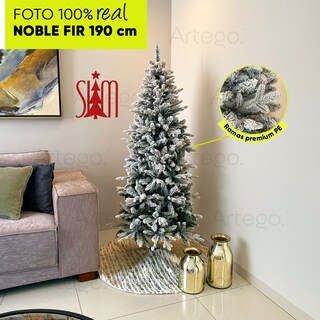 Foto 3 | Foto 3 | Árbol De Navidad Nevado Pine Slim Tipo Lápiz Modelo Noble Ramas Premium Material Polietileno (pe) Pino Navideño 190 Cm De Alto