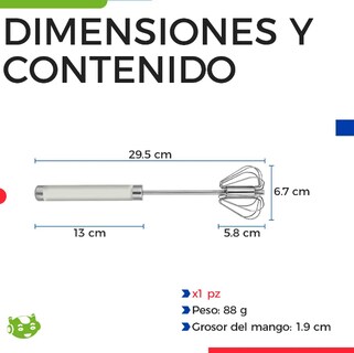 Foto 4 | Foto 4 | Xtellar Batidor Manual De Acero Inoxidable Diseño Ergonómico Semiautomático Ideal Repostería Y Cocina Gourmet
