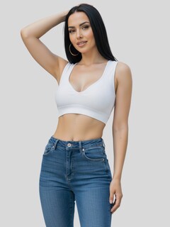 Foto 5 | Foto 5 | Top De Mujer Deportivo Y Casual Top-1024 Blanco Acanalado Con Espalda Descubierta