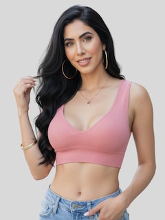 Foto 4 | Foto 4 | Top De Mujer Deportivo Y Casual Top-1024 Rosa Acanalado Con Espalda Descubierta