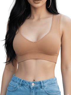 Foto 1 | Foto 1 | Top De Mujer Deportivo Y Casual Top-1024 Beige Acanalado Con Espalda Descubierta