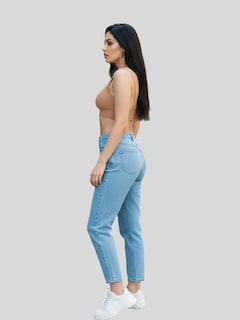 Foto 4 | Foto 4 | Top De Mujer Deportivo Y Casual Top-1024 Beige Acanalado Con Espalda Descubierta