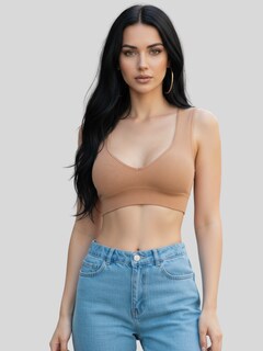 Foto 5 | Foto 5 | Top De Mujer Deportivo Y Casual Top-1024 Beige Acanalado Con Espalda Descubierta