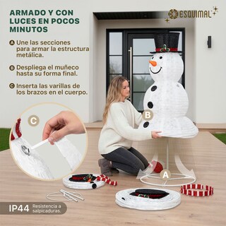 Foto 2 | Foto 2 | Decoración Navideña Esquimal Familia Muñecos De Nieve Con Luz Led Para Exterior E Interior