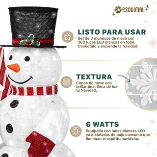 Foto 3 | Foto 3 | Decoración Navideña Esquimal Familia Muñecos De Nieve Con Luz Led Para Exterior E Interior