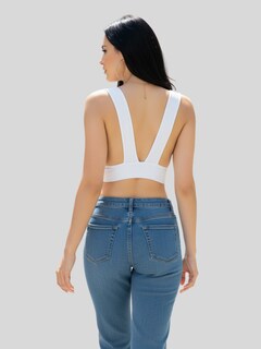 Foto 5 | Foto 5 | Pack De 3 Tops De Mujer Deportivos Y Casuales Top-1024-px3 Negro Blanco Y Beige Acanalado Con Espalda Descubierta