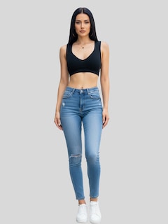 Foto 6 | Foto 6 | Pack De 3 Tops De Mujer Deportivos Y Casuales Top-1024-px3 Negro Negro Y Blanco Acanalado Con Espalda Descubierta