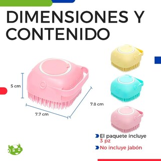 Foto 2 | Foto 2 | Xtellar Juego De 3 Cepillos De Silicona Con Dispensador De Jabón Para Baño Spa De Mascotas