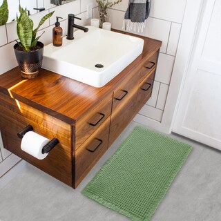 Foto 6 | Foto 6 | Alfombra De Baño Zall Waffle Superabsorbente Y Antideslizante Color Verde Salvia - Venta Internacional.