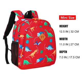 Foto 3 | Foto 3 | Mochila Jinberyl Para Niños Pequeños Con Diseño De Dinosaurio De 12 Pulgadas Color Rojo - Venta Internacional.