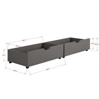 Foto 3 | Foto 3 | Cajones Para Debajo De La Cama Donco Kids De Doble Color Gris Cepillado Con Ruedas Giratorias - Venta Internacional.