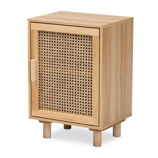 Foto 1 | Foto 1 | Mesita De Noche Baxton Studio Maclean Mid-century Madera De Ratán Marrón - Venta Internacional.