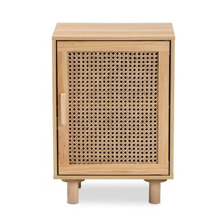 Foto 5 | Foto 5 | Mesita De Noche Baxton Studio Maclean Mid-century Madera De Ratán Marrón - Venta Internacional.