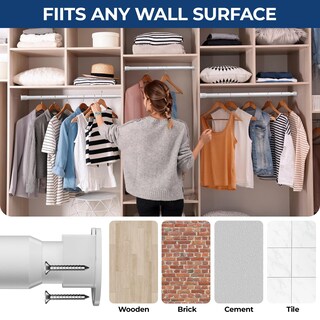 Foto 6 | Foto 6 | Barra De Armario Mavivegue Ajustable De 43 A 71 Cm Metal Blanco - Venta Internacional.