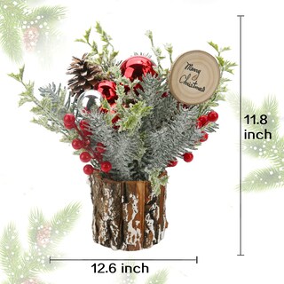 Foto 2 | Foto 2 | Árbol De Navidad Bstcraft Mini Blanco Flocado Con Adornos - Venta Internacional.