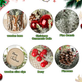 Foto 3 | Foto 3 | Árbol De Navidad Bstcraft Mini Blanco Flocado Con Adornos - Venta Internacional.