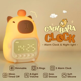 Foto 2 | Foto 2 | Despertador Yiliaw Capybara Con Luz Nocturna Para Niños De Silicona - Venta Internacional.