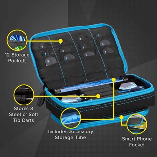 Foto 3 | Foto 3 | Funda Para Dardos Casemaster Plazma Plus Negra Con Ribete Azul De Nailon - Venta Internacional.